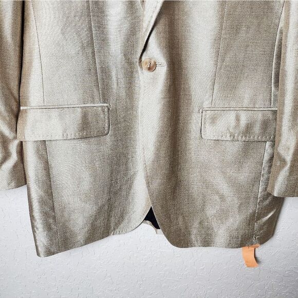 Dolce & Gabbana Wool Silk Blend Metallic Gold Mens Blazer Size 48 - Picture 4 of 13